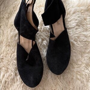 Free People Black Suede Platform Shoes